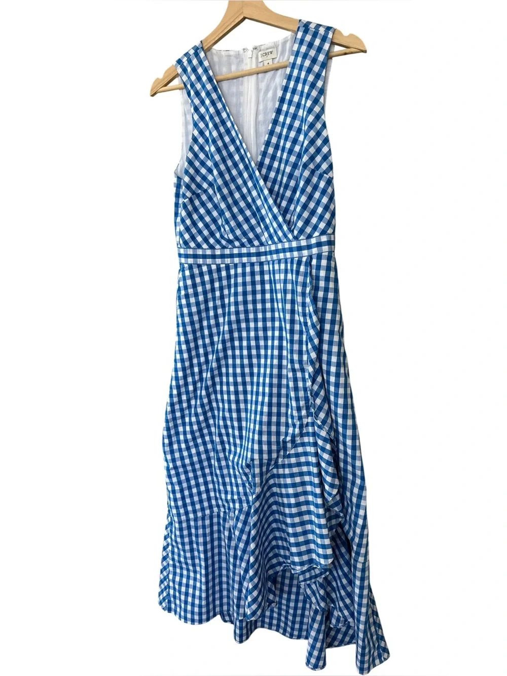 J. Crew gingham plaid wrap dress in cotton poplin